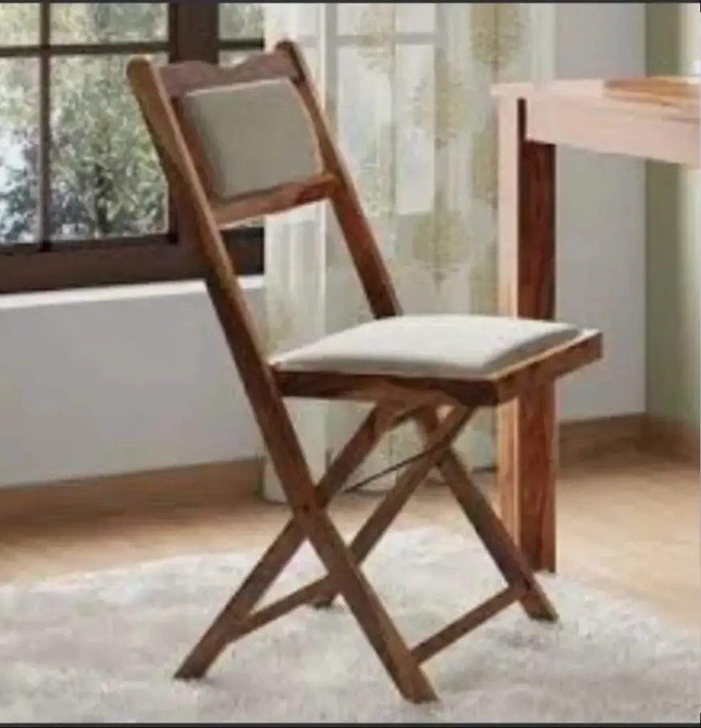Wooden chair with fabric seat and backrest