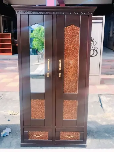 Wooden wardrobe with mirror 